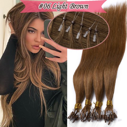 THICK 300S Micro Loop Ring Micro Beads Russian Real Remy Human Hair Extensions - Picture 28 of 40