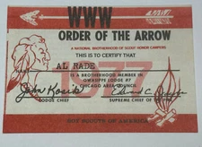 Boy Scout OA Membership Card - Lodge 7 Owasippe  1977   Illinois RC6