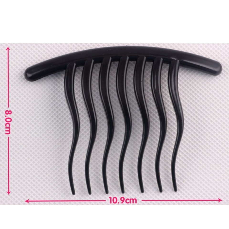 Vintage Metall-Haarkämme 6 Stück – U-förmige Steckkämme, Schwarz, Für Seitliches Haarstyling