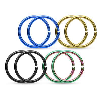 Pack Pairs 16 Gauge Bendable Ring Value Surgical Steel 10mm
