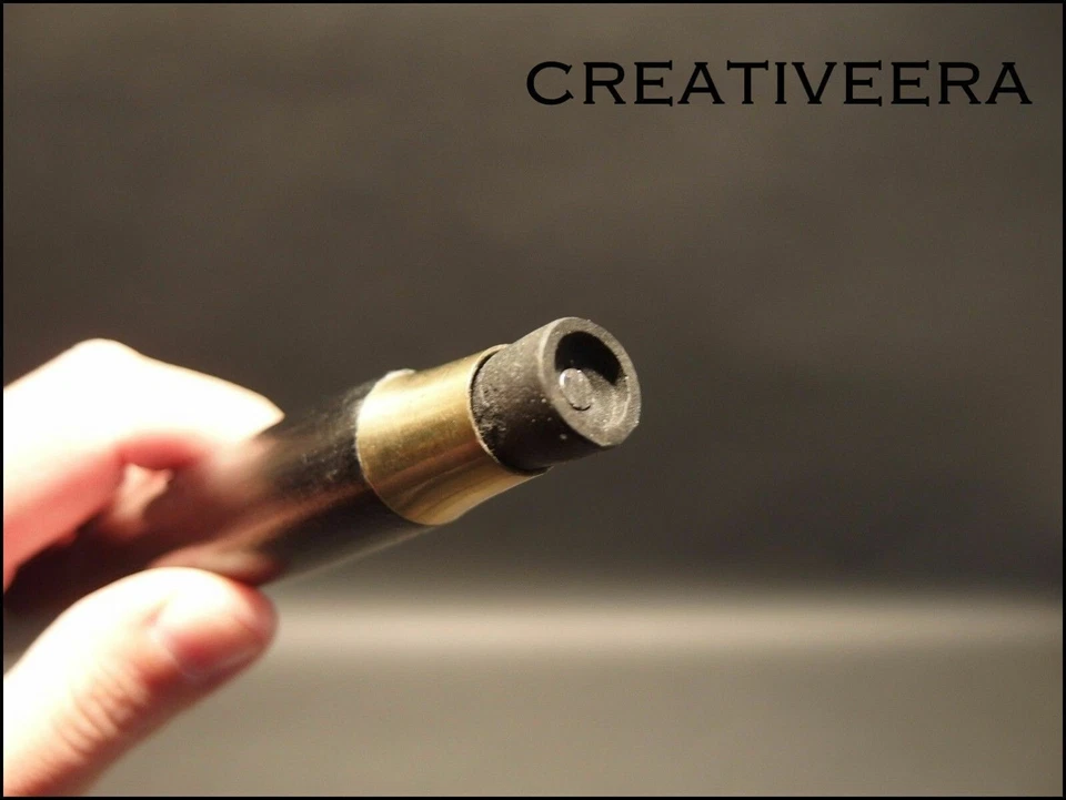 Antiguo bastón de madera negro con mango de cabeza de arte real estilo derby vintage Foto 3 de 4