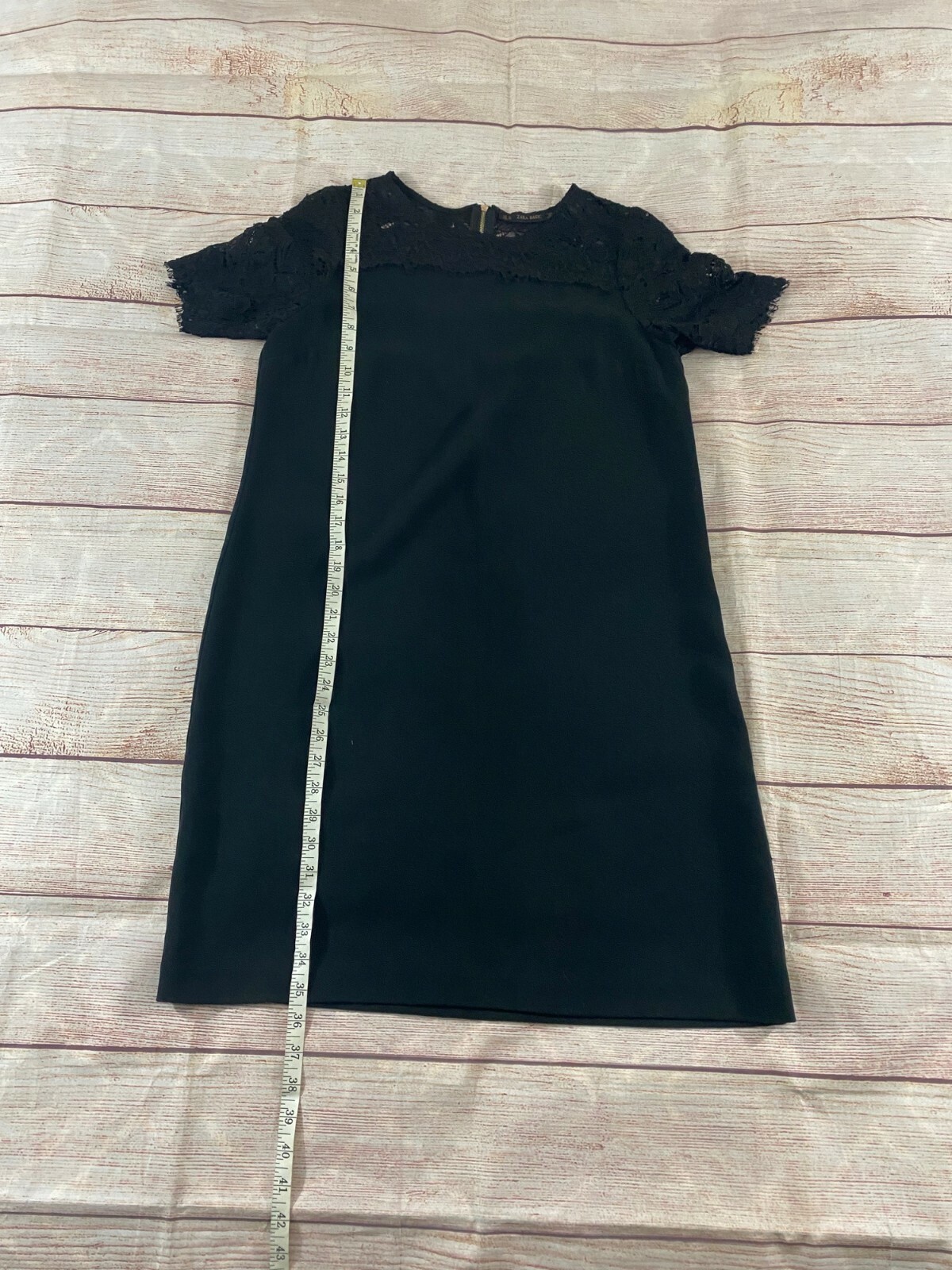 Zara Black Slip Dress With Lace Shoulder Details Me… Gem