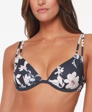 Sanctuary DARK TROPICAL Night in the Jungle Underwire Bikini Swim Top, US D