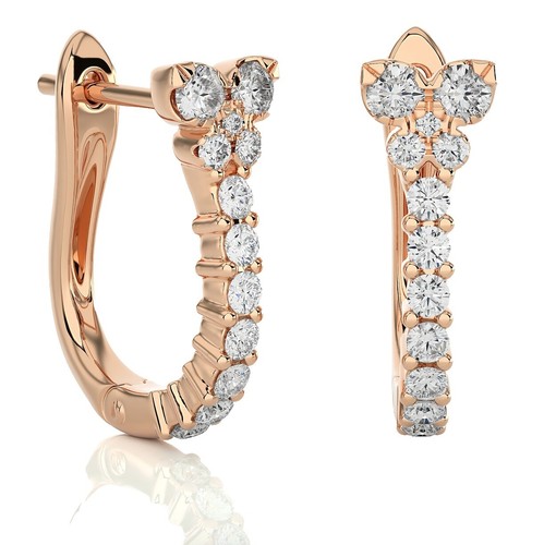 Obidos Triple Huggie Illusion Earrings Obidos 14K Gold Plated