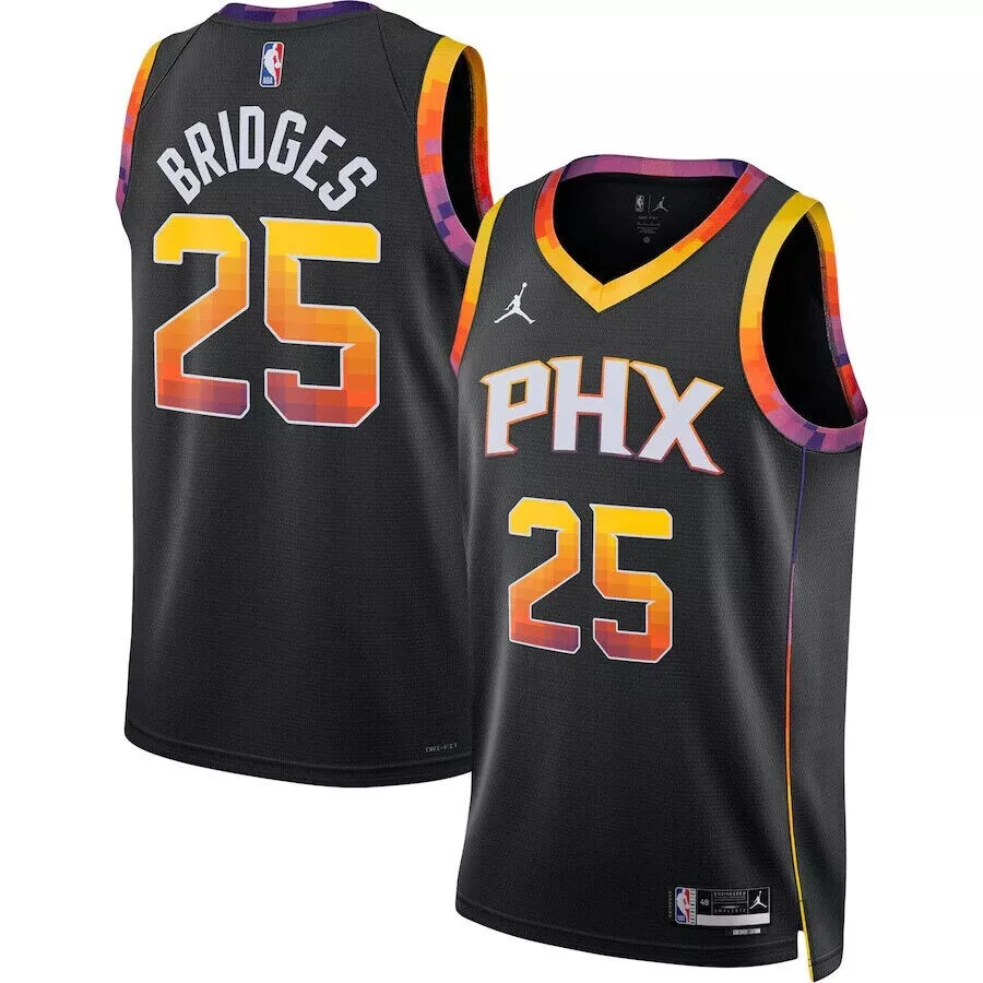 Men's Phoenix Suns #25 Mikal Bridges Statement Swingman Jersey - Orang -  Pagift Store