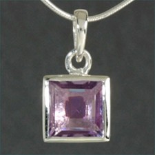 925 ECHT SILBER *** Amethyst Anhänger viereck