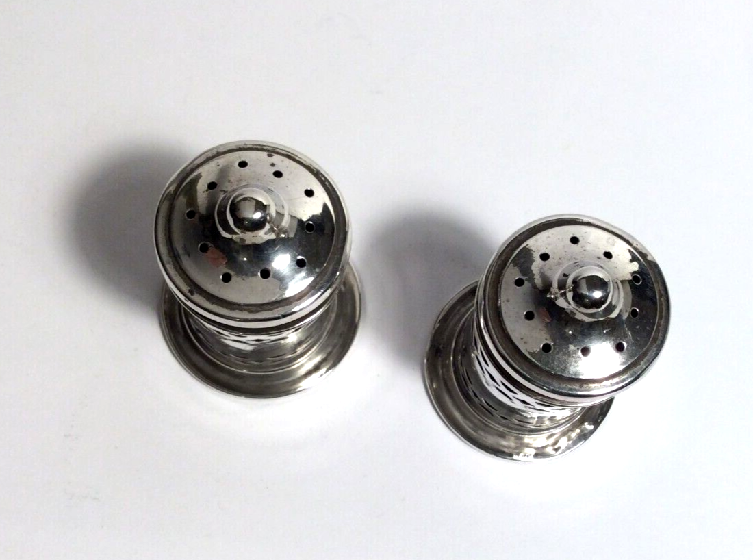 Vintage Silver Cruet Pots Salt &Pepper 1909 W Wilkinson Ltd 22g eBay