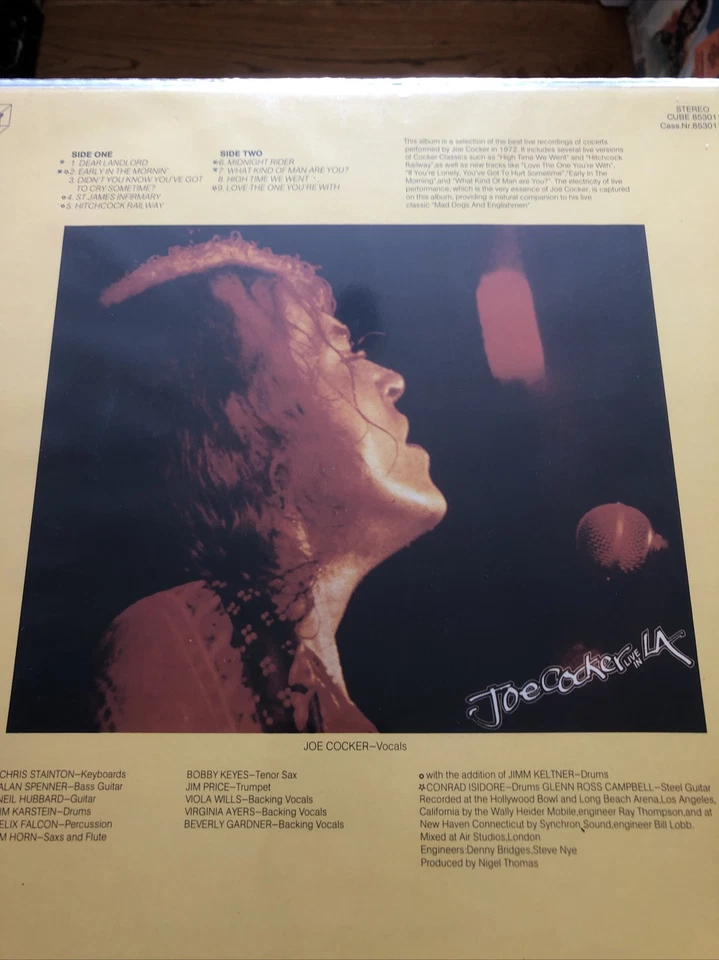 Mint- Joe Cocker Live in LA Cube Records Made in Belgium Stereo LP - Image 2 of 4
