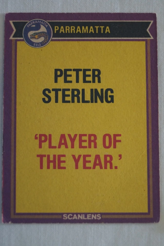 NRL Rugby League Vintage 1987 Scanlens Player of Year Card Eels Peter Sterling - image 2 of 4
