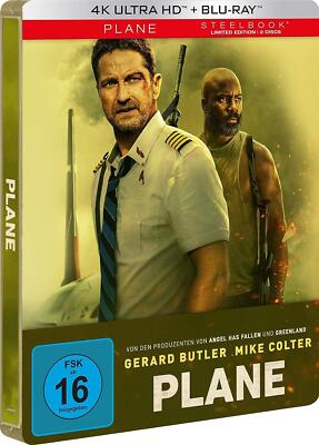 PLANE (Gerard Butler, Mike Colter) 4K Ultra HD + Blu-ray Disc, Steelbook NEU+OVP