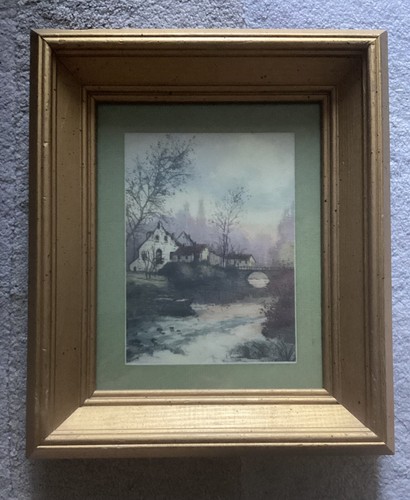 Pair of VTG Offset Lithograph Prints, Landscape With VTG Wooden Frames - Picture 2 of 12