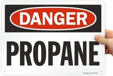 SmartSign "Danger - Propane" Sign  10" x 14" x 14", Black/Red on White