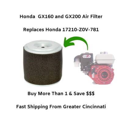 GX160 & GX200 Honda Air Filter 'Round Type' (Cyclone) Honda Part # 17210-Z0V-781