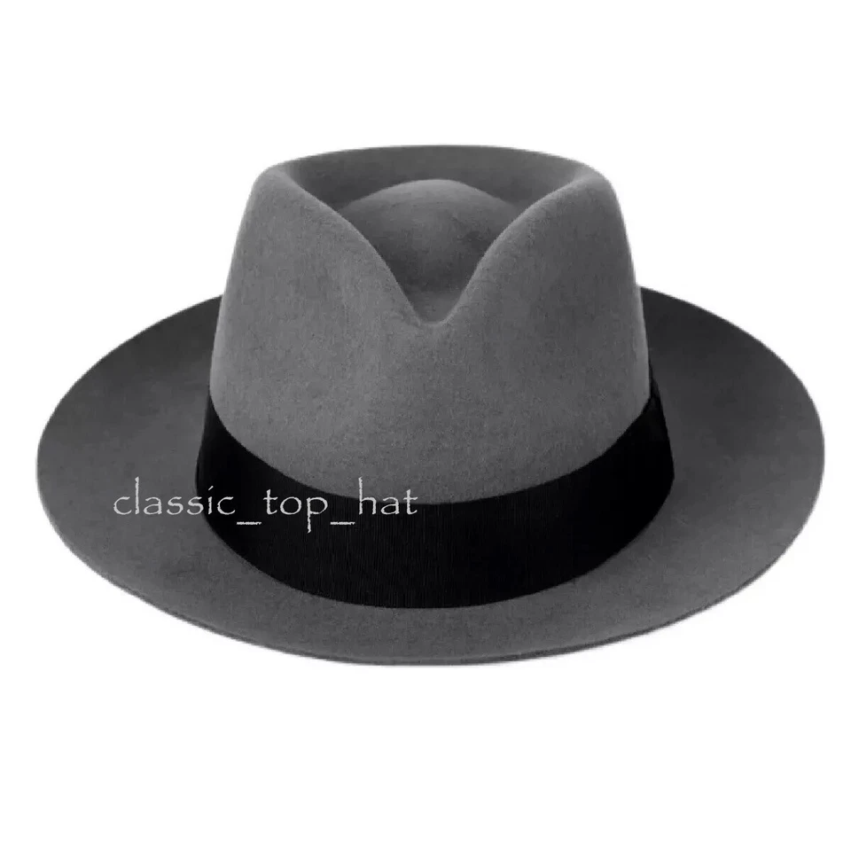 100% Wool Felt Fedora Trilby Hand Made Wider Brim Gents Hat - Image 4 of 4