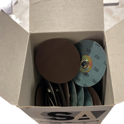Standard Abrasives 3'' Quick Change Sanding Discs 320 Grit A/O 2 PLY 50 Pack
