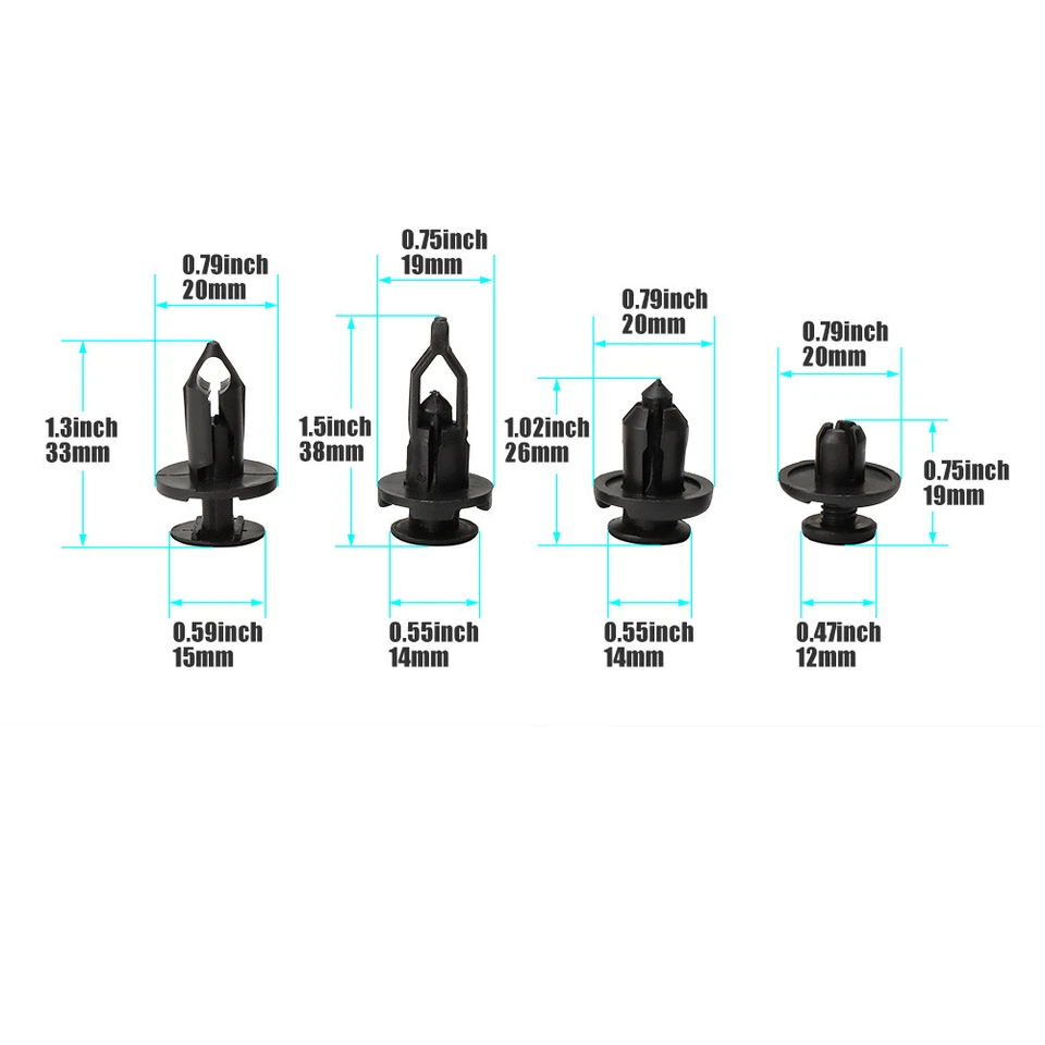 Clips de retención tipo empuje de nailon 40 piezas para Honda GM Chrysler 21030249 52161-02020 Foto 2 de 4