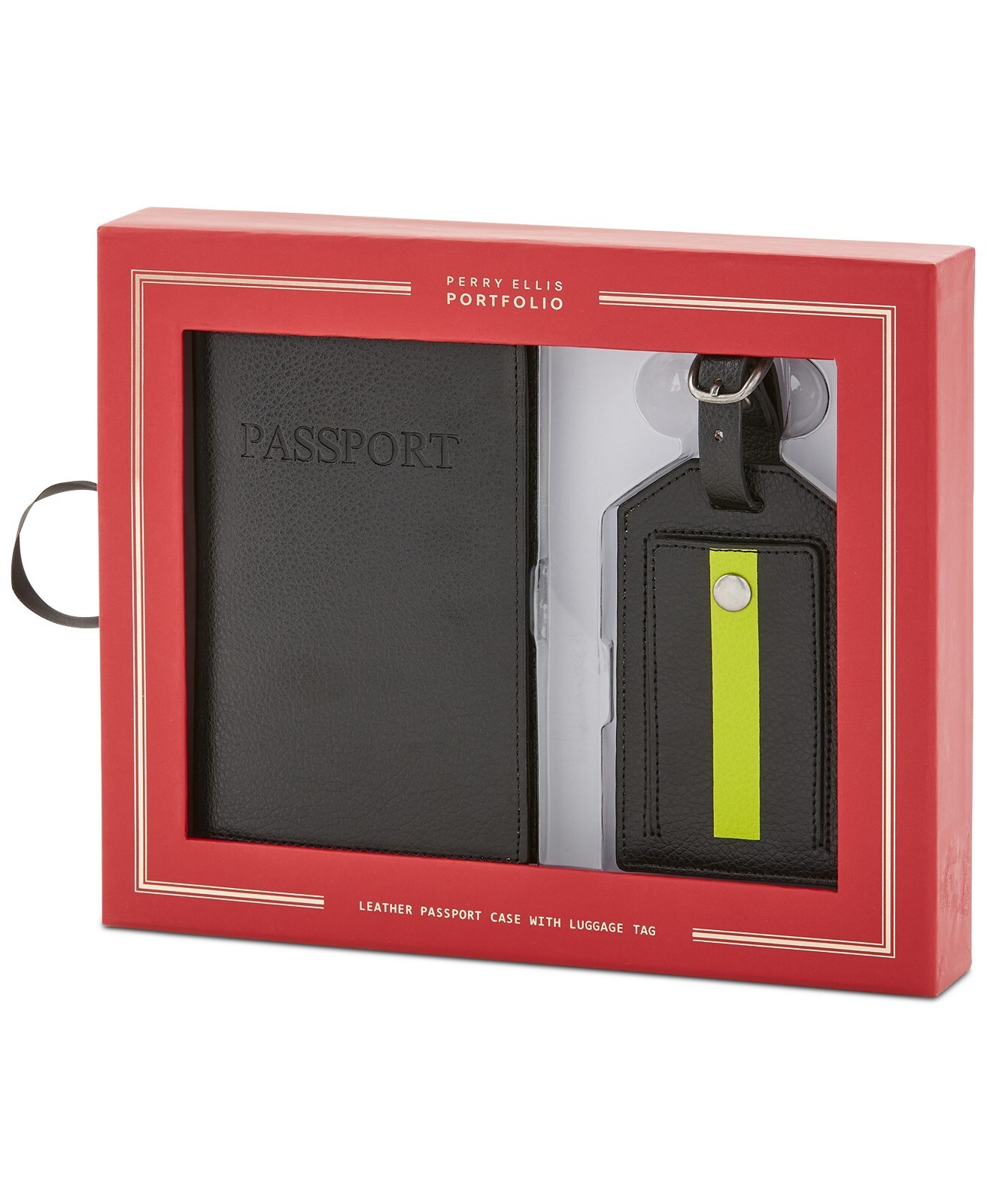 Perry Ellis Portfolio Passport Holder with Luggage Tag Gift Set-image