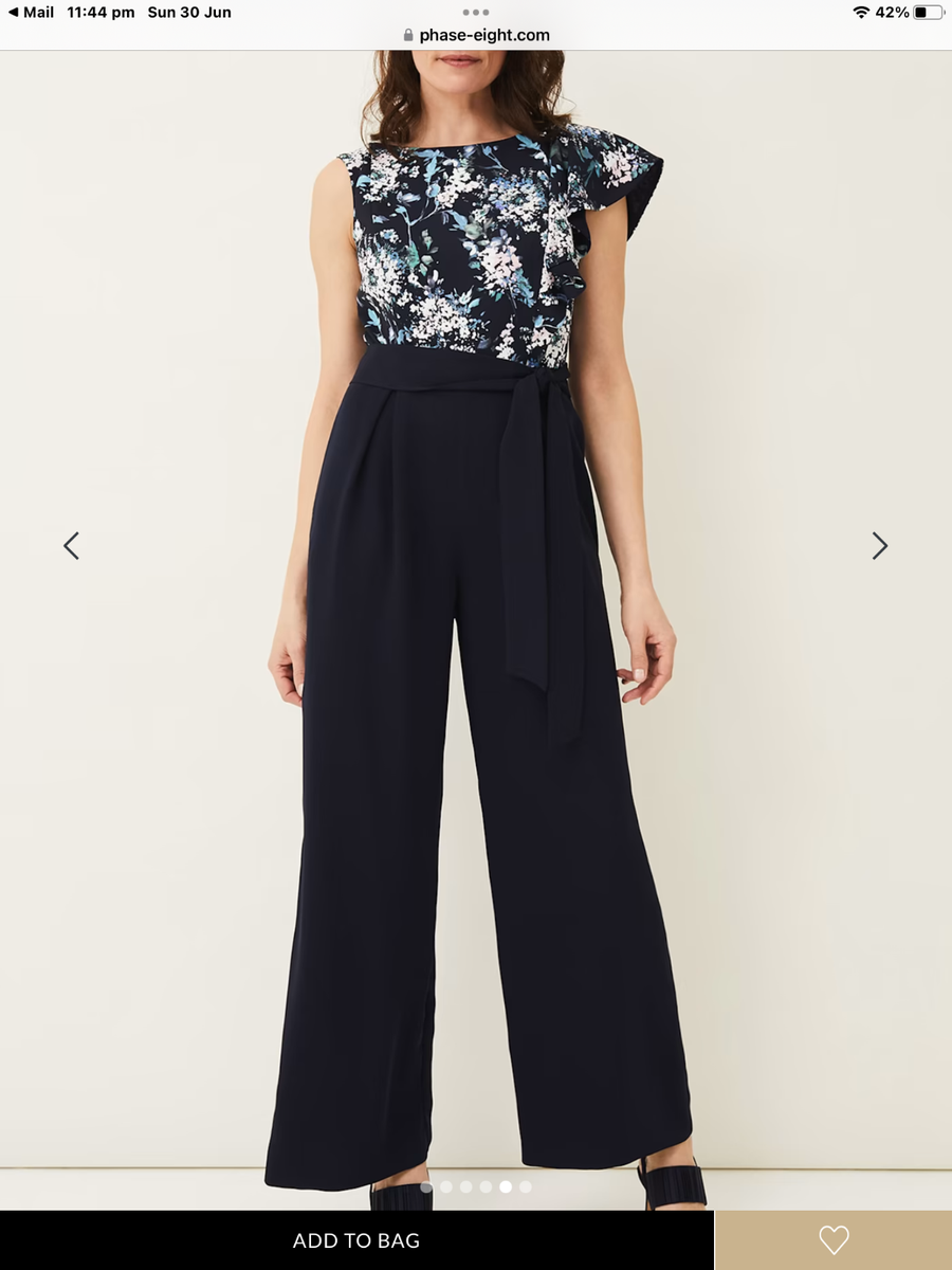 Fabulous Phase Eight Casey Wide leg Jumpsuit Size 16 BNWT UK