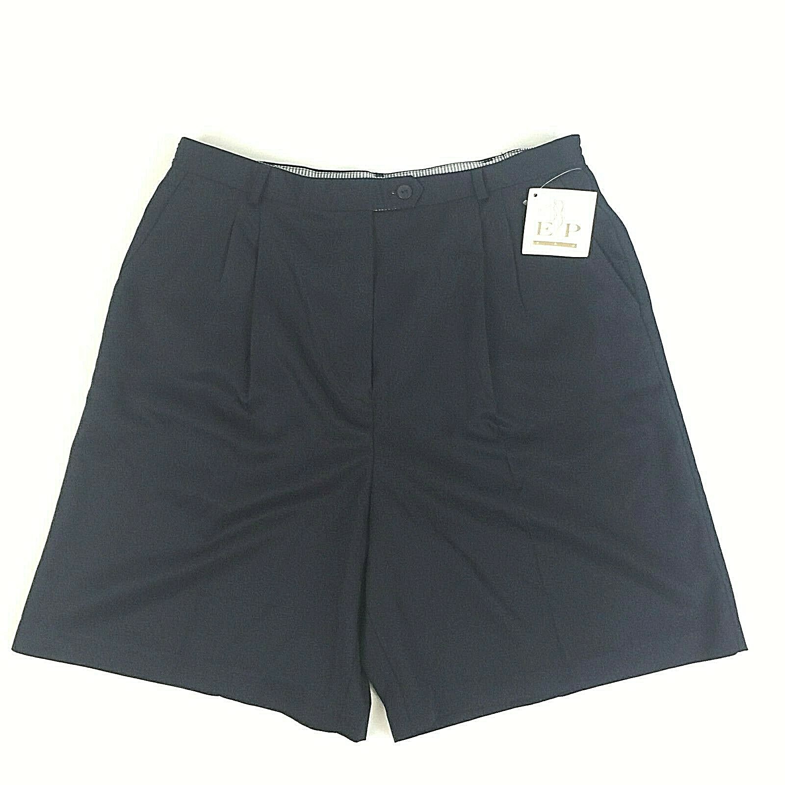NWT EP Pro Women's Golf Bermuda Shorts Size 14 Navy Pleated Front 8