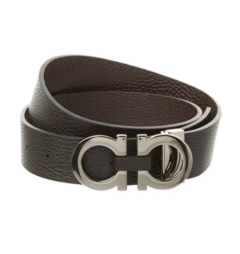 Salvatore Ferragamo Mens Brown Pebbled Leather Monk Strap  display picture 1