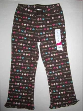 Jumping Beans Girls size 5 Brown with cupcakes stretch pants with ruffle trim NW