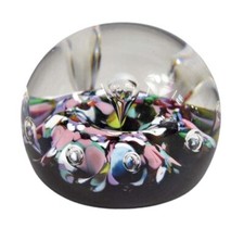 Vintage Decorative Floral Sulphide Glass Papereight