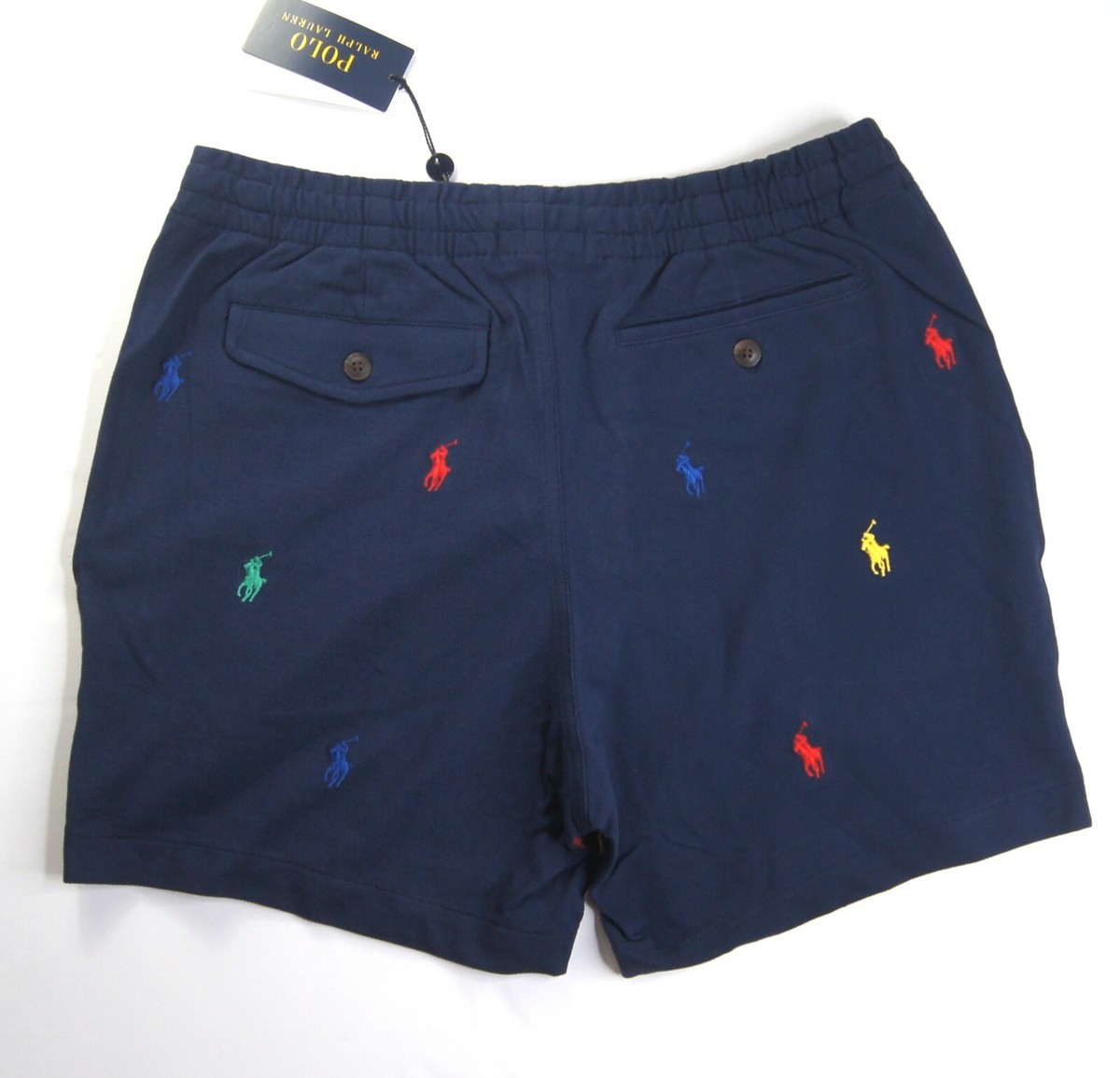 POLO RALPH LAUREN Men's Navy Blue Allover Colored Pony Mesh