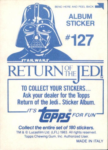 Star Wars ROTJ Trading Card Sticker Album Complete Your Set You Pick 1983 Topps - Bild 250 von 355