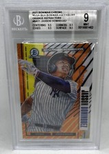 2021 Bowman Chrome Jasson Dominguez Ascensions /25 Orange Mojo Case Hit BGS 9