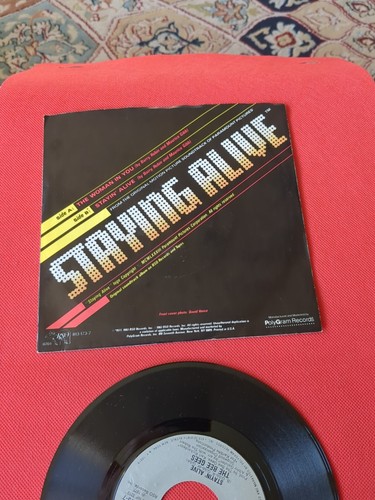 BEE GEES THE WOMAN IN YOU/ STAYIN ALIVE 45 7" JUKEBOX RECORD & PICTURE SLEEVE NM - Picture 4 of 10