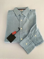 VINTAGE 55 line LUXURY BASIC men's blue Oxford shirt 100 cotton slim size XL