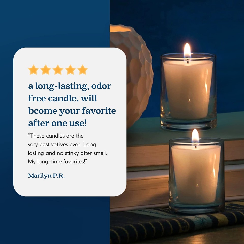 ParaffinFree Votive Candles, Vegan Palm Wax, CleanBurning and All
