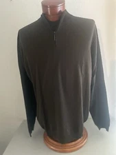 Avon Celli Men’s Brown Thin Wool 1/4 Zip Sweater Size 56