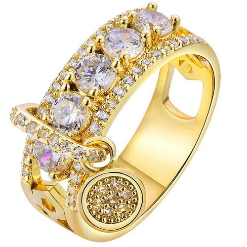 Wedding Jewelry Women Cubic Zircon Charm Rings Gift Silver Plated Ring Sets - Picture 13 of 15