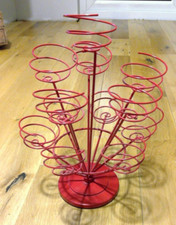 Red metal rotating 12 cupcake stand spiral holders,