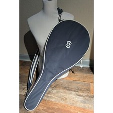 Mark Graham MONOGRAMMED SS Tennis Racket Cover Case Navy Blue White Logo