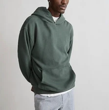 Madewell Men's Steel Green The McCarren Midweight Hoodie Sweatshirt Sz L