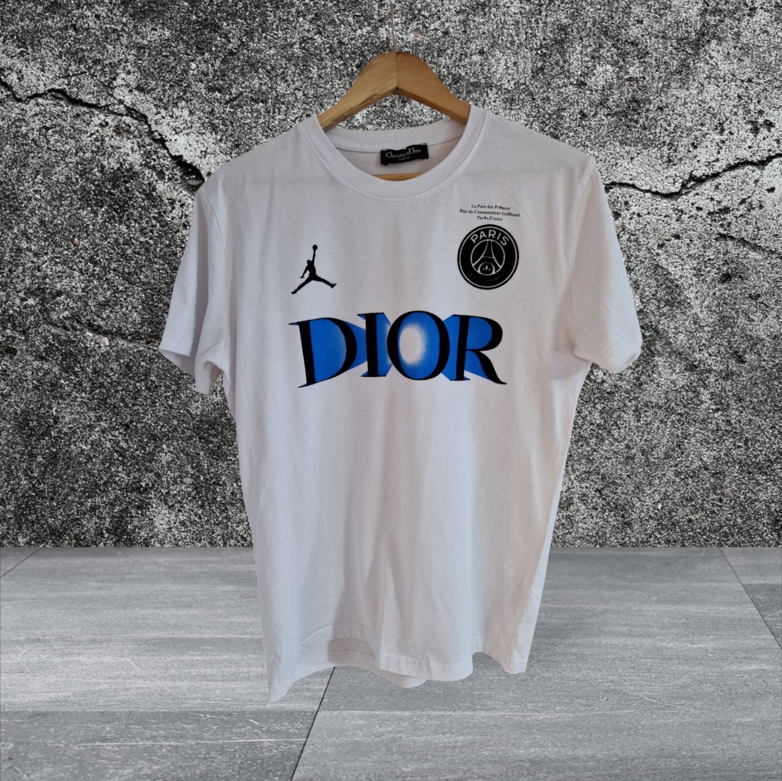 Christian Dior Paris Saint Germain Jordan T-Shirt Men's M Medium White Cotton