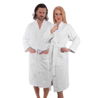 Luxury Turkish Terry Cloth bathrobe 100% Cotton Soft Plush Long Unisex 550 GSM