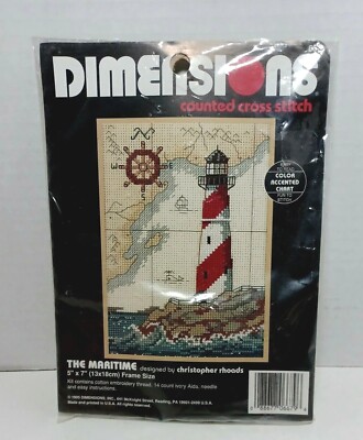 Dimensions Vintage 1995 The Meritime 5'' X 7'' Counted Cross Stitch Kit No. 6679 