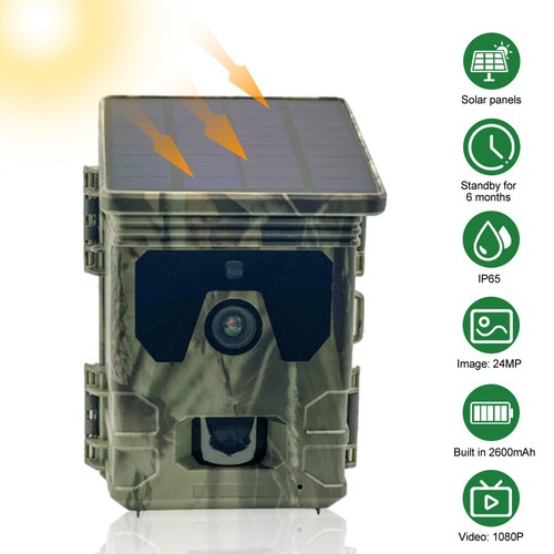Solar Trail Camera 24MP 1080P Infrared Night Vision Wildlife Video Recorder - Picture 2 of 24