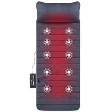Memory Foam Full Body Massage Mat with Heat, Back Massager Pad with 10 Vibration