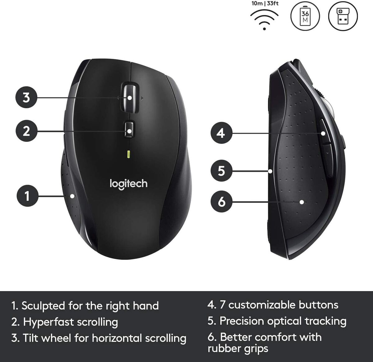 Wireless Mouse, 2.4 GHz USB Unifying NEW SHIPPING 97855068538 | eBay