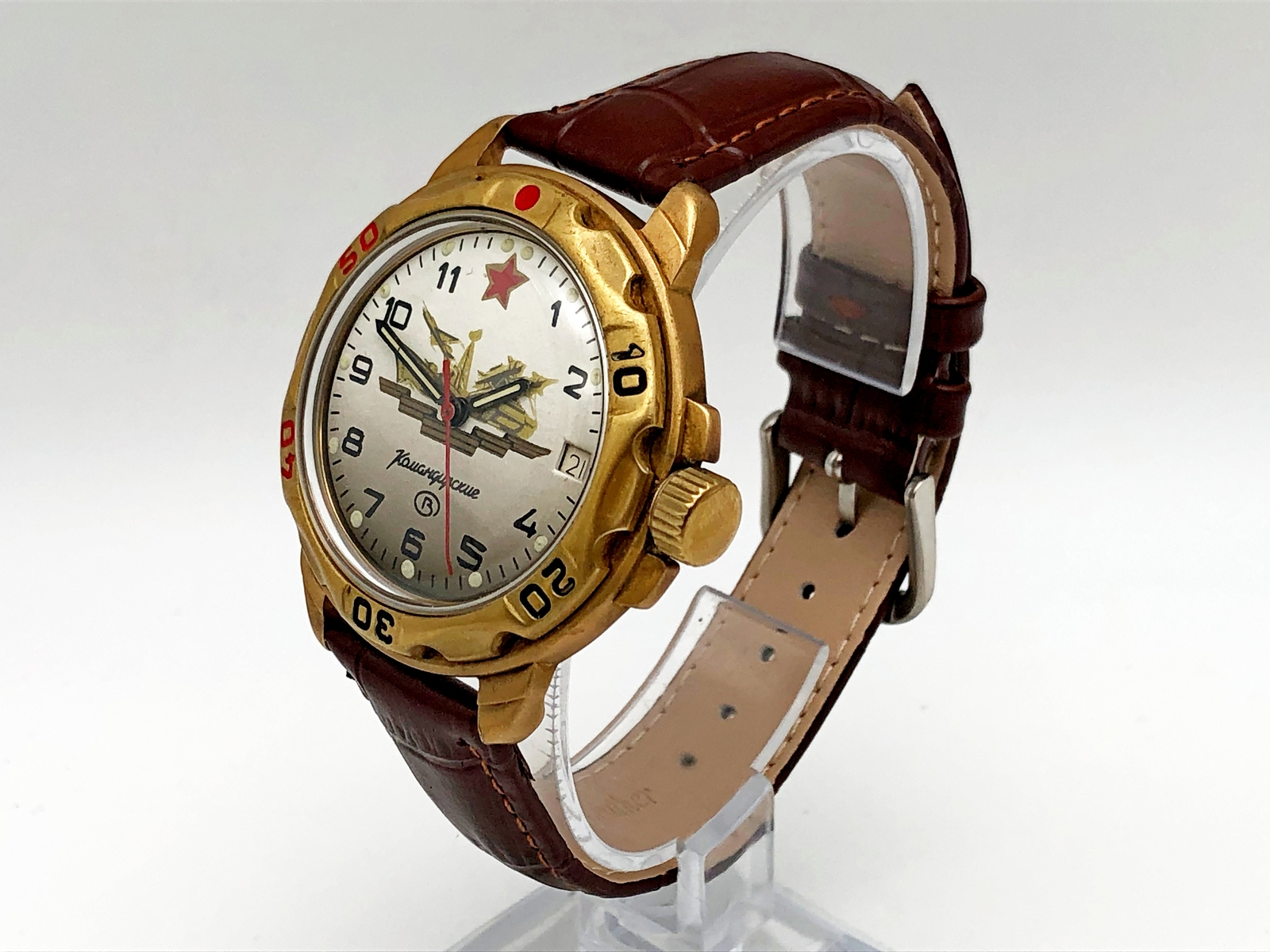 WOSTOK Komandirskie 2414 Vintage Military Wristwatch Vostok USSR Serviced Watch