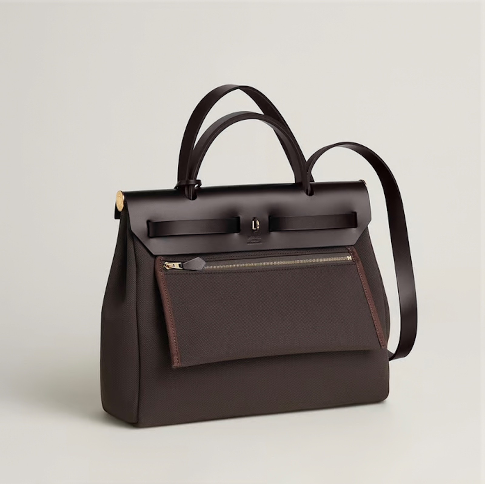 2026 HERMES Herbag Zip 31 pocket bag EBENE - with Gold hardware - rare! image 3