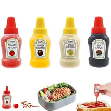4PCS Mini Ketchup Sauce Squeeze Bottles Condiment Dispenser Travel BBQ UK