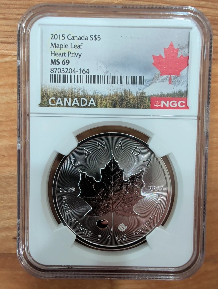 Canadian Maple Leaf NGC Grade MS 69 Silver Bullion Coins for sale
