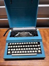 Vintage Maritsa 30 Portable Typewriter – Turquoise Blue – Bulgarian Made thumbnail