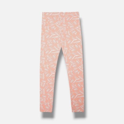 MM6 Maison Margiela Girl's Pink Fragile Logo Print Leggings Size 10