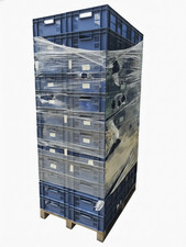 Bulk Pallet of 48 Used 32 Litre Blue Ventilated Euro Stacking Boxes